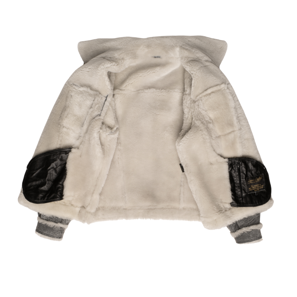 Aiden's Distressed Grey Shearling Trucker Jacket