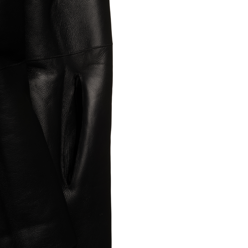 Avalon black oversize Reversible Sheepskin long coat