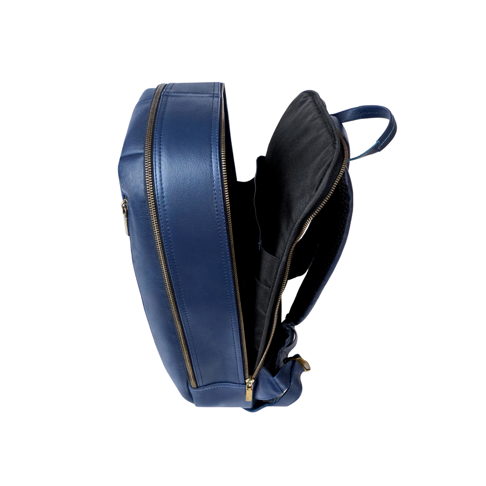 Urban Navy Leather Backpack