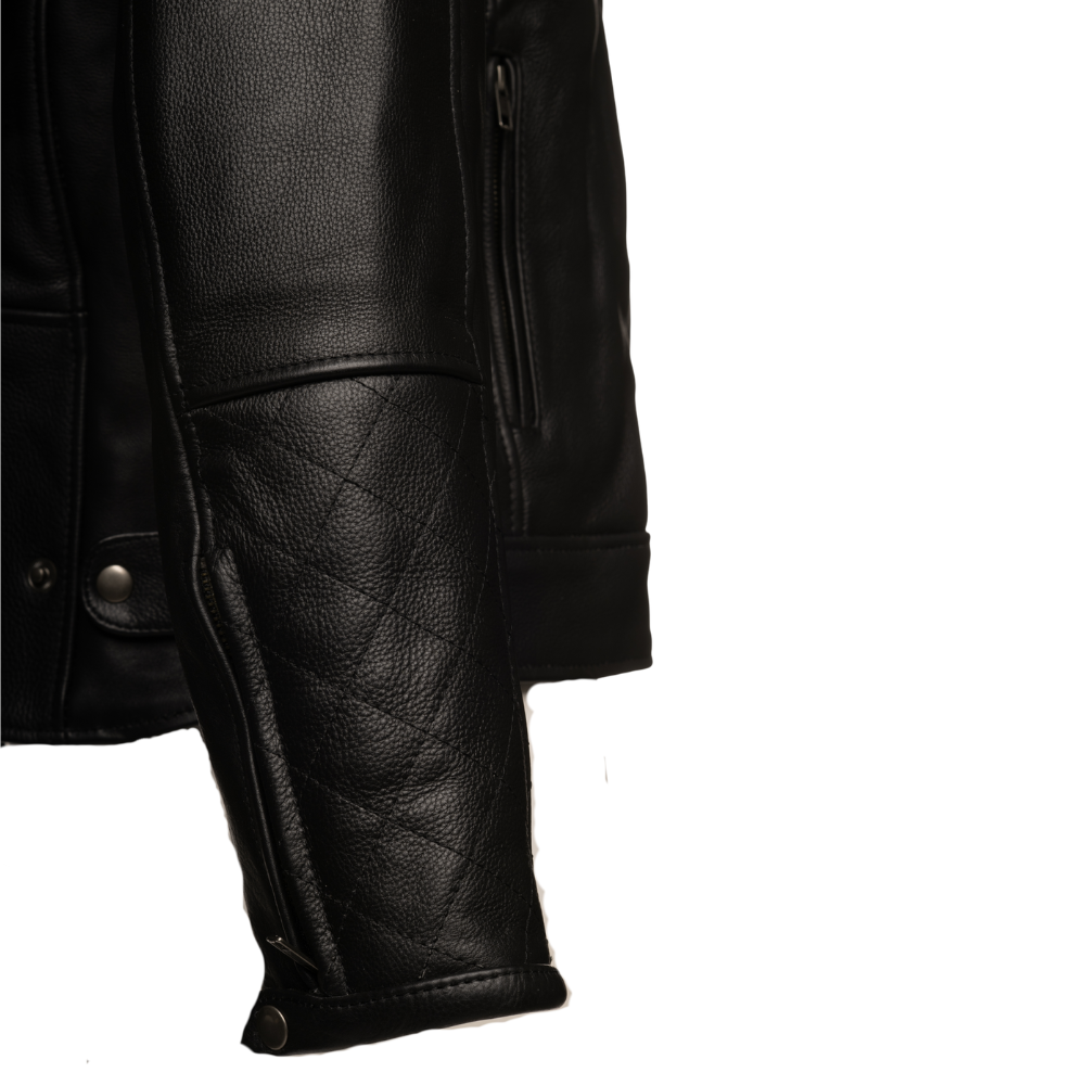 Carson Black cafe racer style Moto jacket