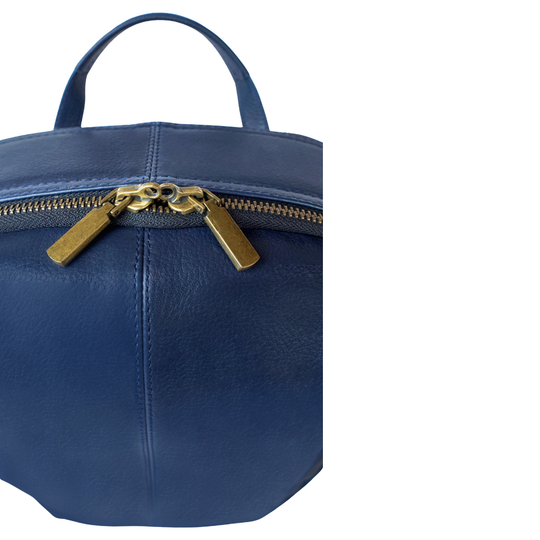 Urban Navy Leather Backpack