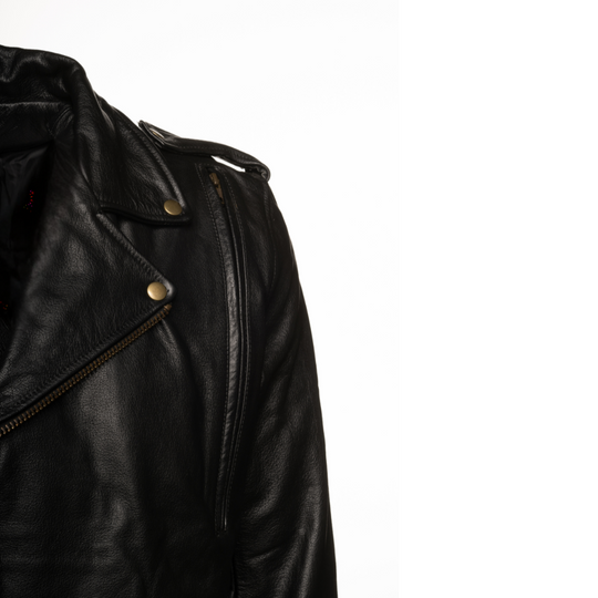 Flint Black double rider Motorcycle leather jacket