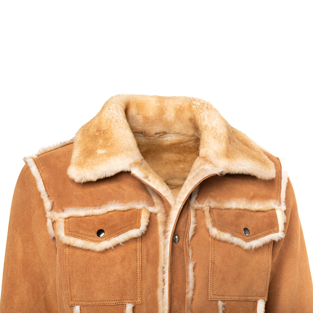 Stan's Tan Suede Shearling Trucker Jacket