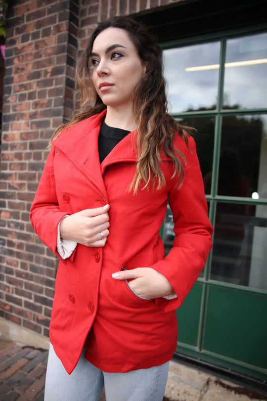 Taisia women's red wool coat