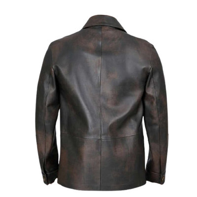 Parker vintage style brown leather jacket