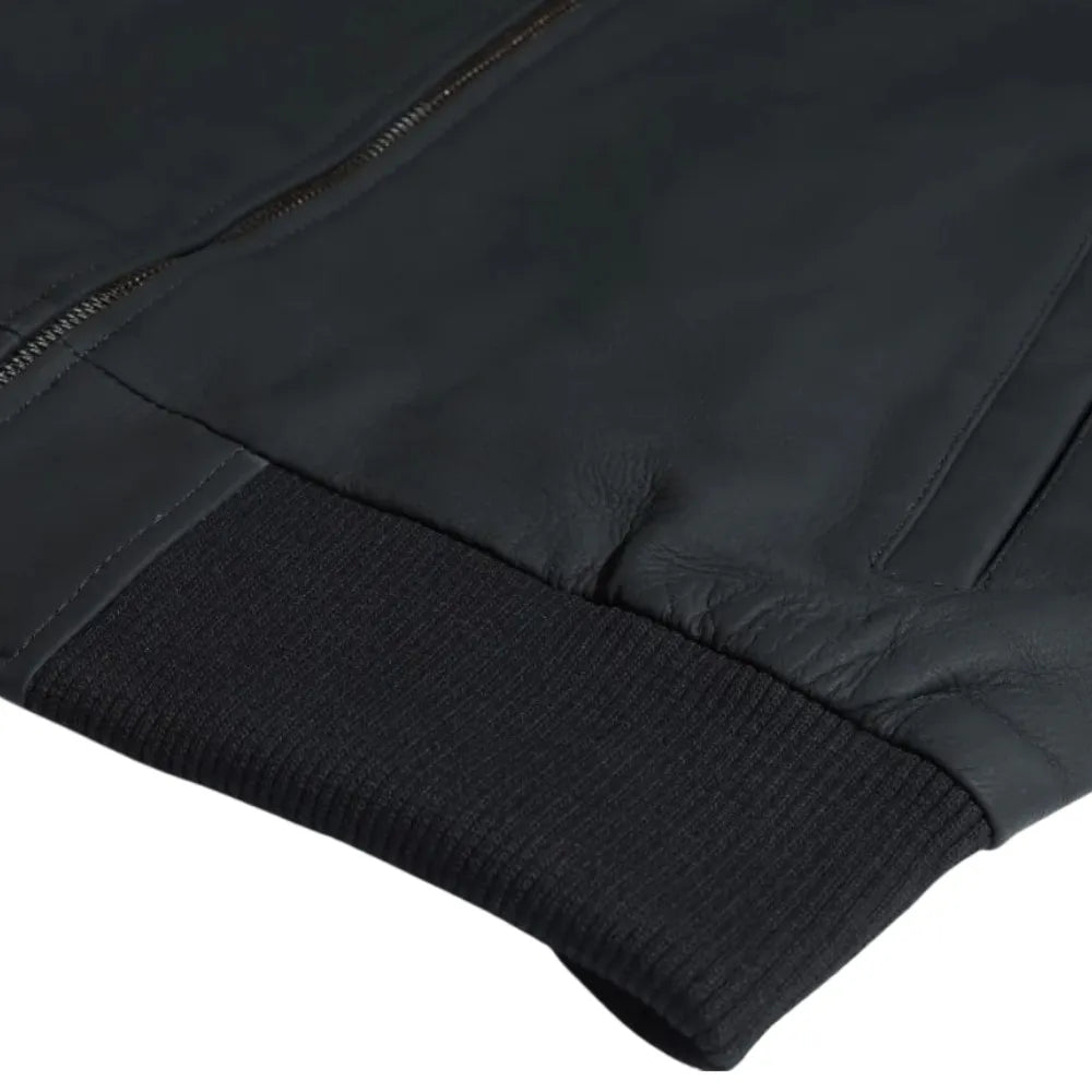 Colt matte black ribbed bomber jacket