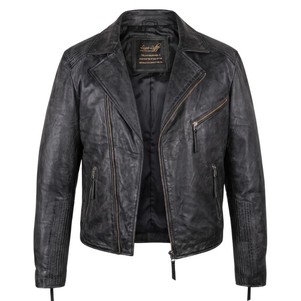 Men's Radom Black Leather Biker Jacket