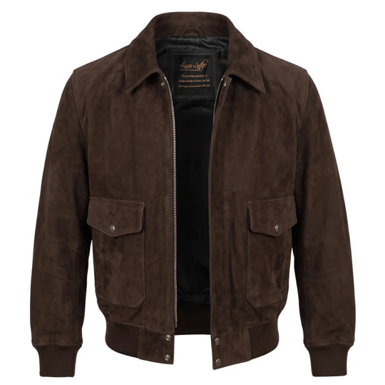 Bernard's Dark Brown Bomber Style Leather Jacket