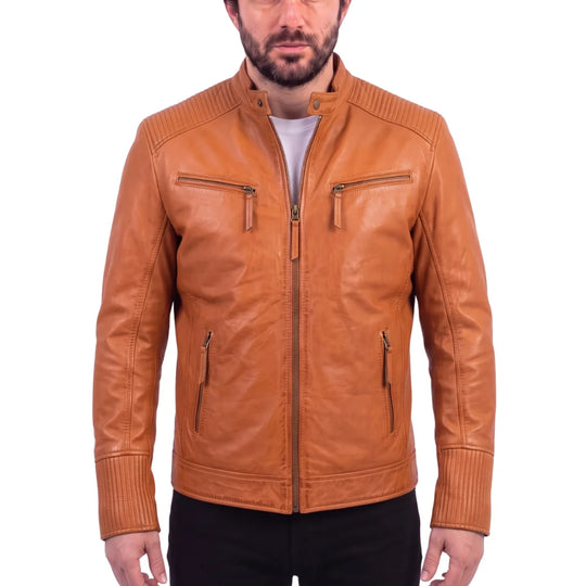 Men's Miass Tan Leather Jacket