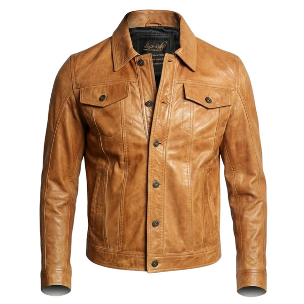Glovers tan leather shirt