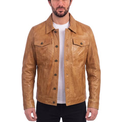 Glovers tan leather shirt