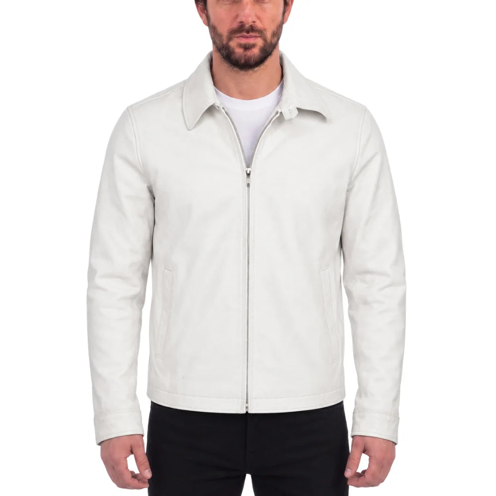 Pierre White leather jacket