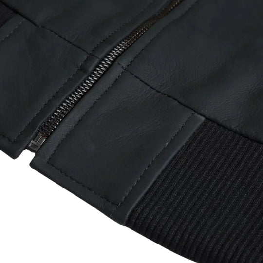 Colt matte black ribbed bomber jacket