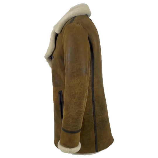 Tyler's Distressed Shearling Trench Coat
