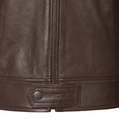 Brown leather jacket with collars