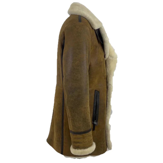 Tyler's Distressed Shearling Trench Coat