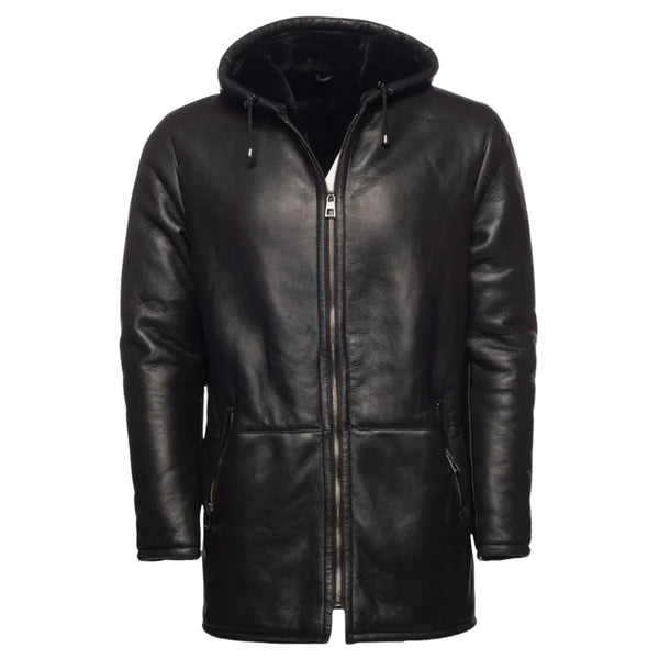 Jackson's hooded shearling coat