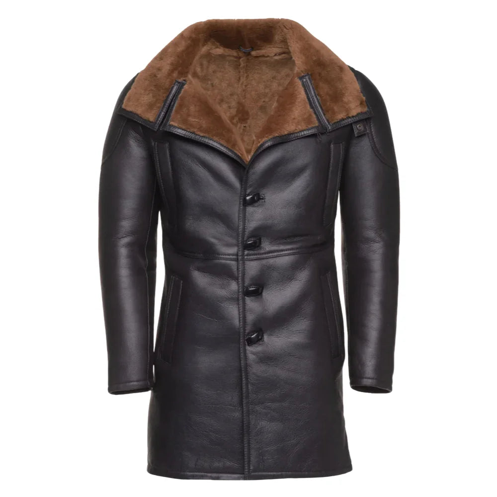 Real Shearling Coat inspired by Ryan Gosling's Blade Runner 2049 Trench Coat