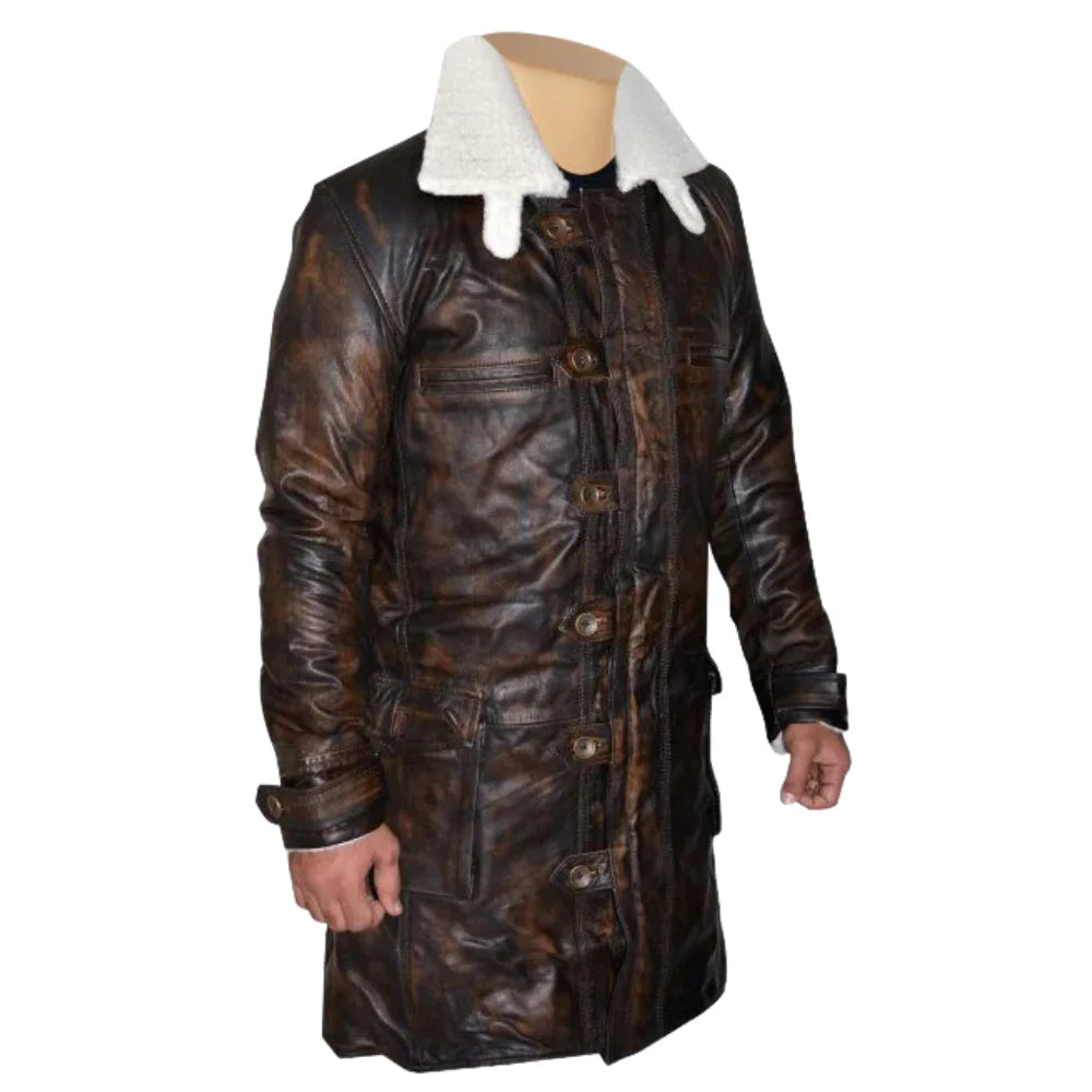 The Dark Knight Rises Bane's Distressed Leather Trench Coat