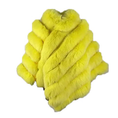 Women's Yellow Fox Fur Cape/ Poncho