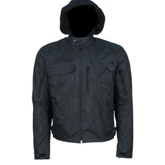 Black Armored Air-Ventilation Waterproof Leather Motorcycle Jacket