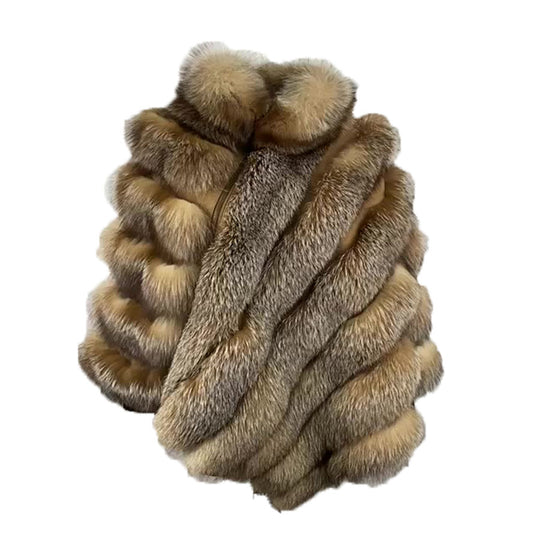 Women's Natural golden Fox Fur Cape/ Poncho – Lusso Leather