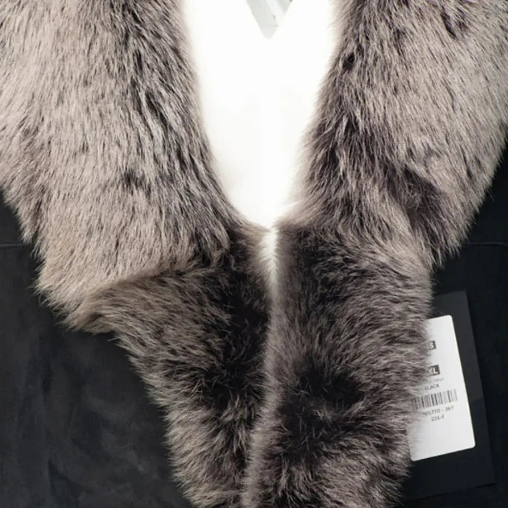 Georges Toscana Shearling Sheepskin Coat close up Toscana shearling lining