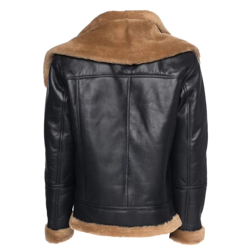 Graysen black Aviator bomber shearling jacket
