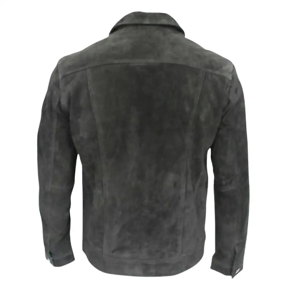 Hart's black suede trucker leather shirt