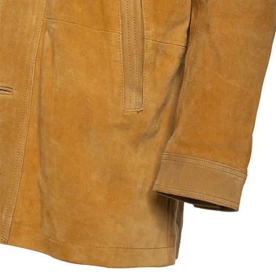 Lincoln Tan Suede Leather driving coat