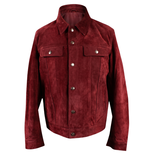 Weston's Maroon Suede Leather Shirt