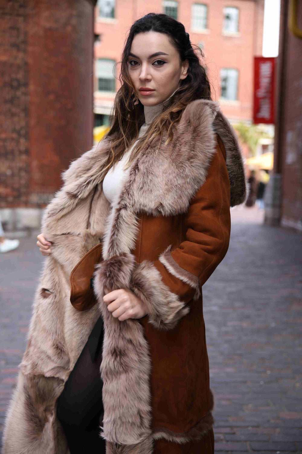 Camila Hooded Toscana Shearling Sheepskin Coat