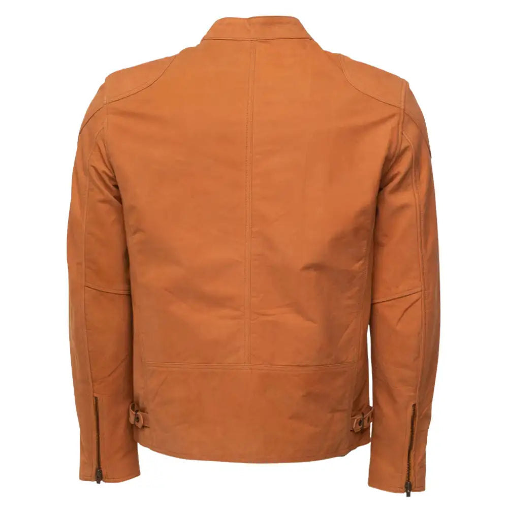 Steve's nubuck leather plain moto style jacket