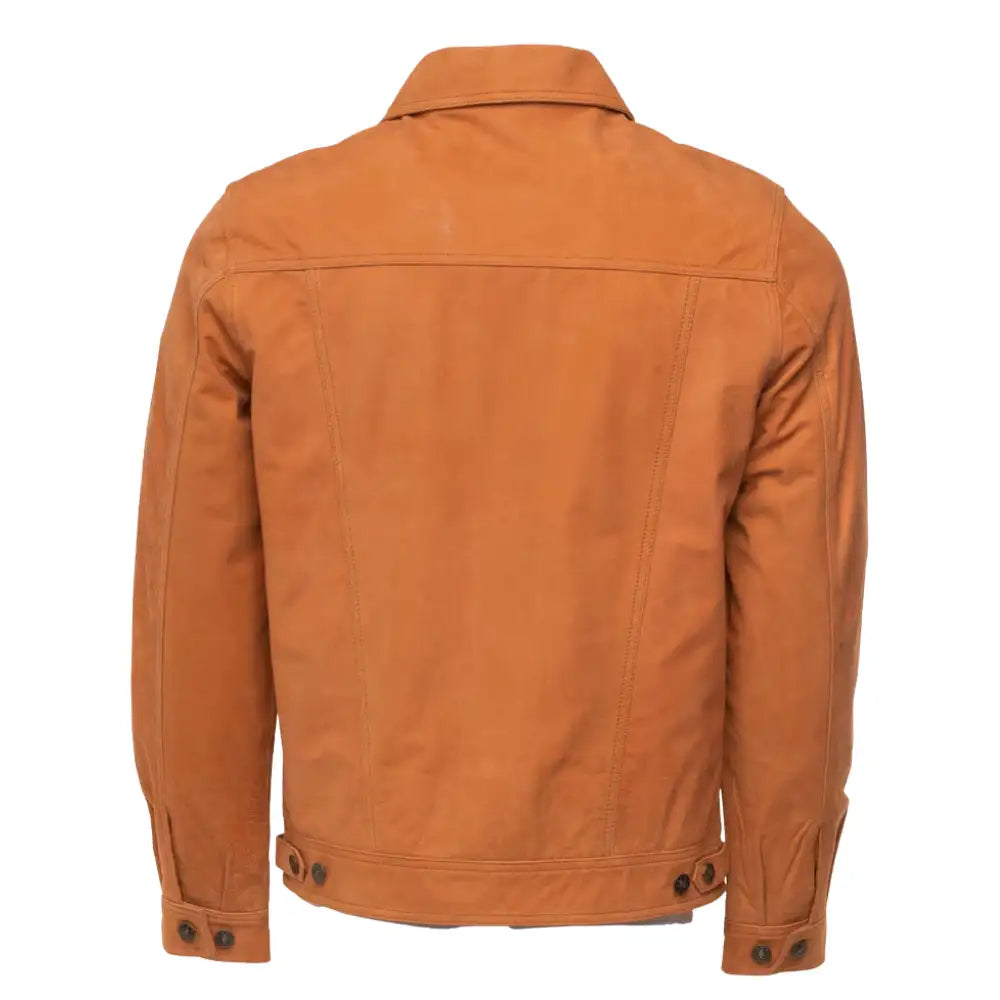 Trucker Shirt Tan Suede Leather jacket