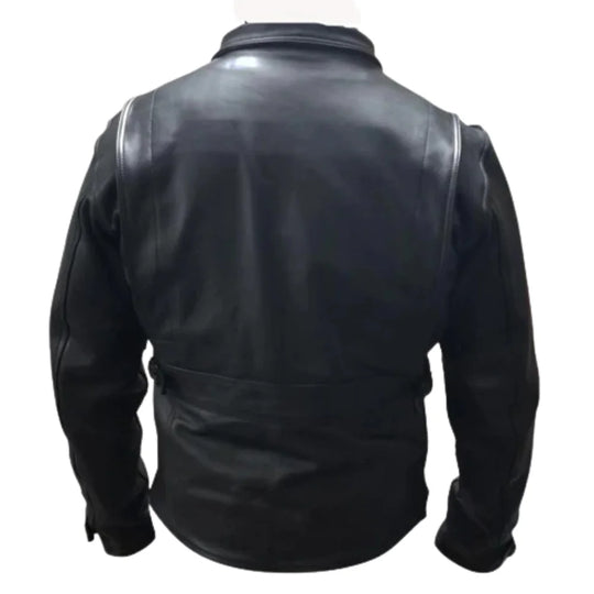 The Classic Leather Jacket back view classic leather jacket