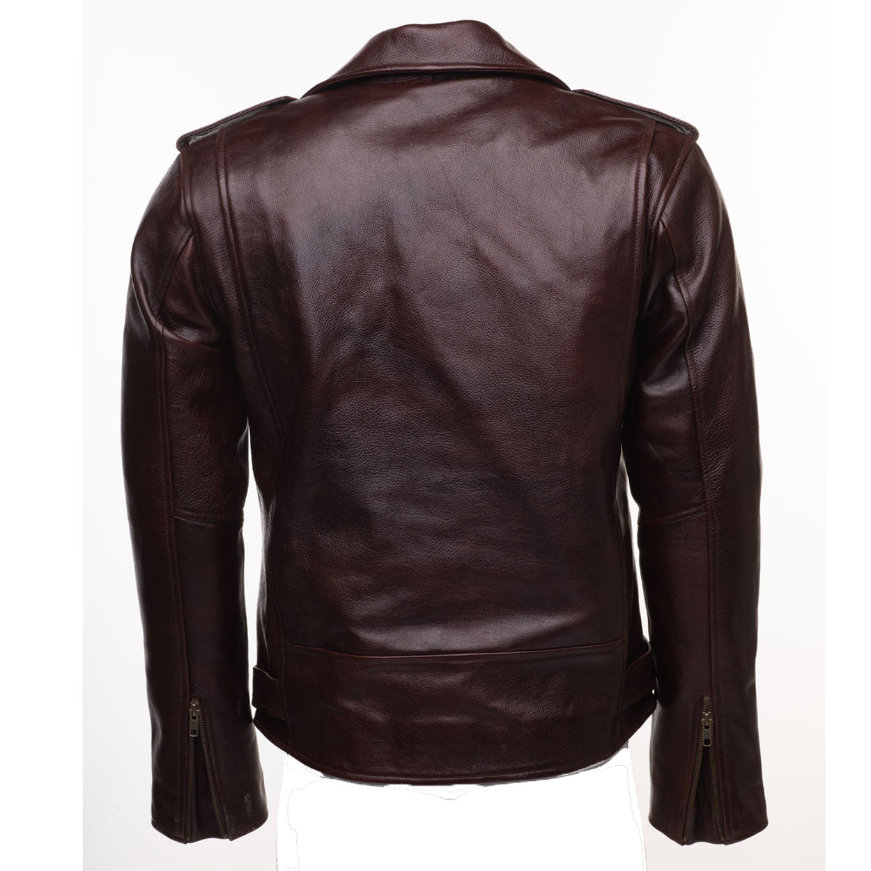 Elliot oxblood biker leather jacket with waist belt – Lusso Leather
