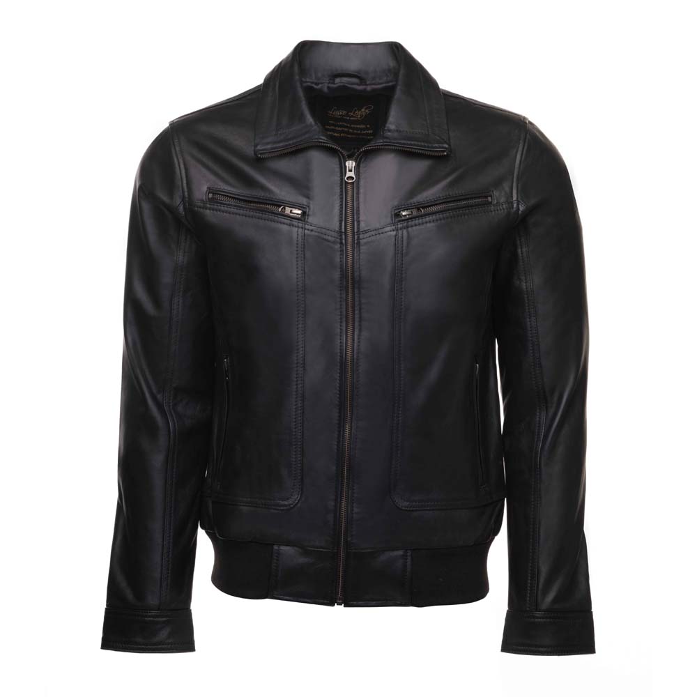 Black Leather jacket with Collars, Men Leather Jacket – Lusso Leather