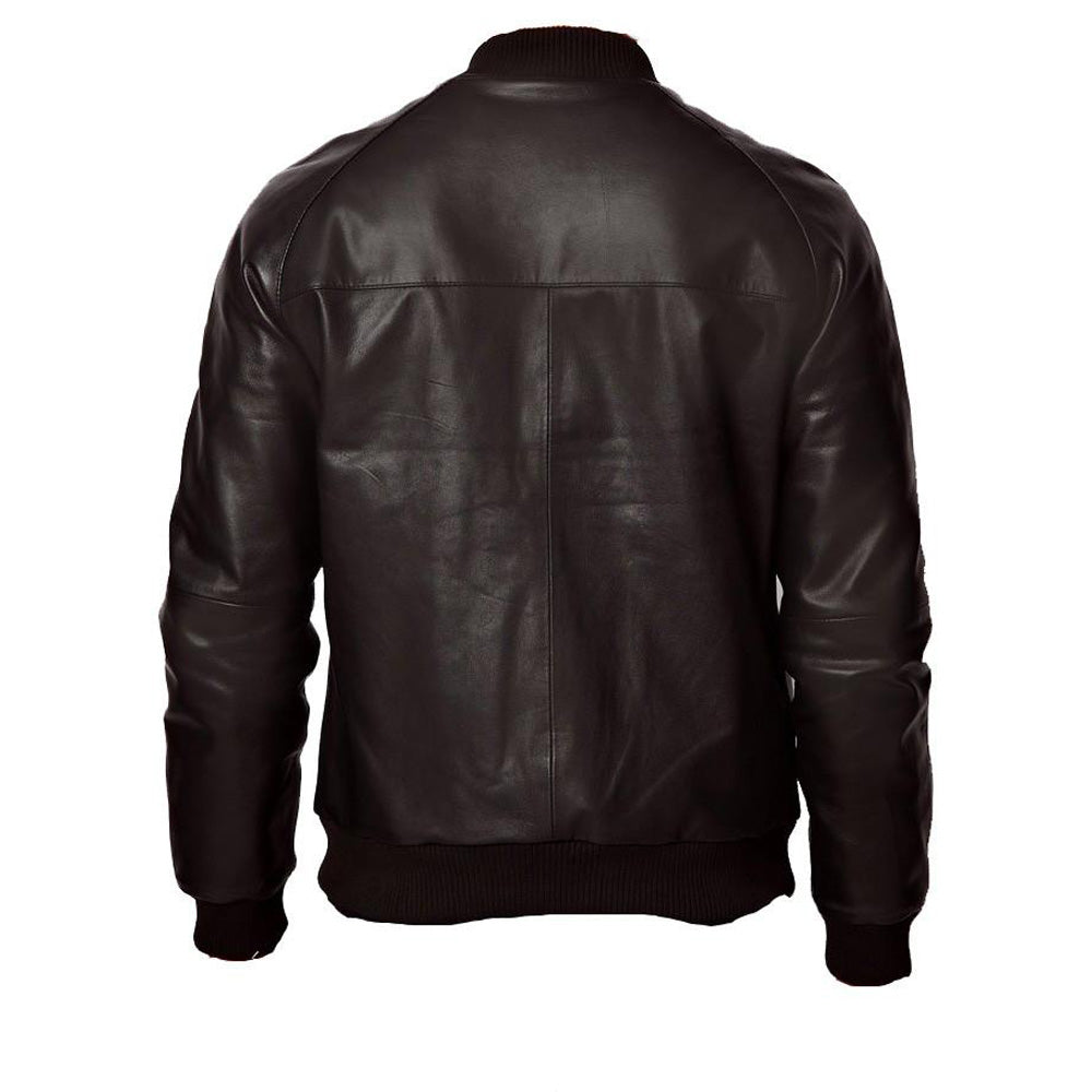 Black Bomber Style Ribbed Jacket Biker Jacket