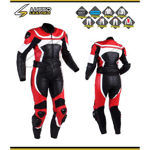 Jordi's black, red and white motorcycle leather suit – Lusso Leather