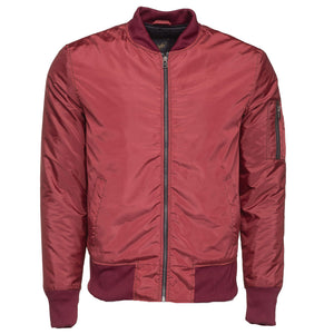 Maroon Archers Ribbed Waist Nylon Flight Jacket