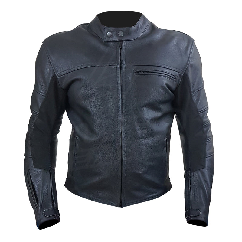 The Real Racer Black Premium Leather Armored Motorcycle Jacket – Lusso ...