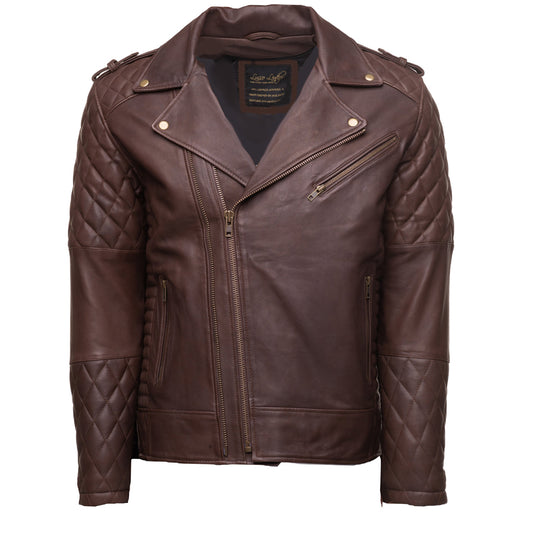 Brown Handmade Distressed Biker Leather Jacket Men's, Waxed Motorcycle Made fashion to Order Custom Leather Jacket For Men