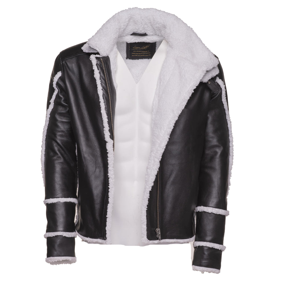 Double-Collar popular Soft Shell Leather Jacket